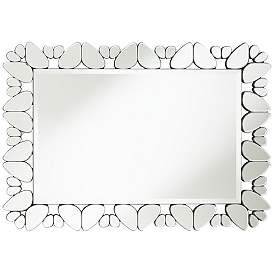 Image5 of Possini Euro Veneto Cut Glass Pattern 28" x 40" Wall Mirror more views