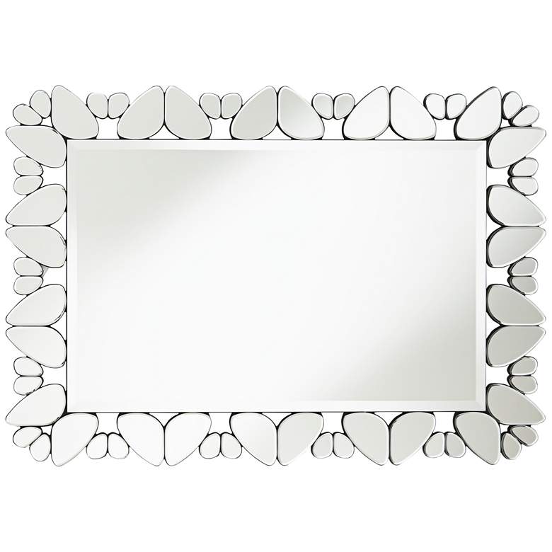 Image 5 Possini Euro Veneto Cut Glass Pattern 28 inch x 40 inch Wall Mirror more views