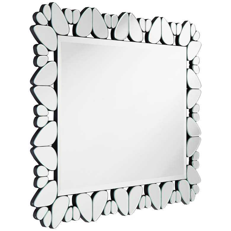 Possini Euro Veneto Cut Glass Pattern 28 inch x 40 inch Wall Mirror more views