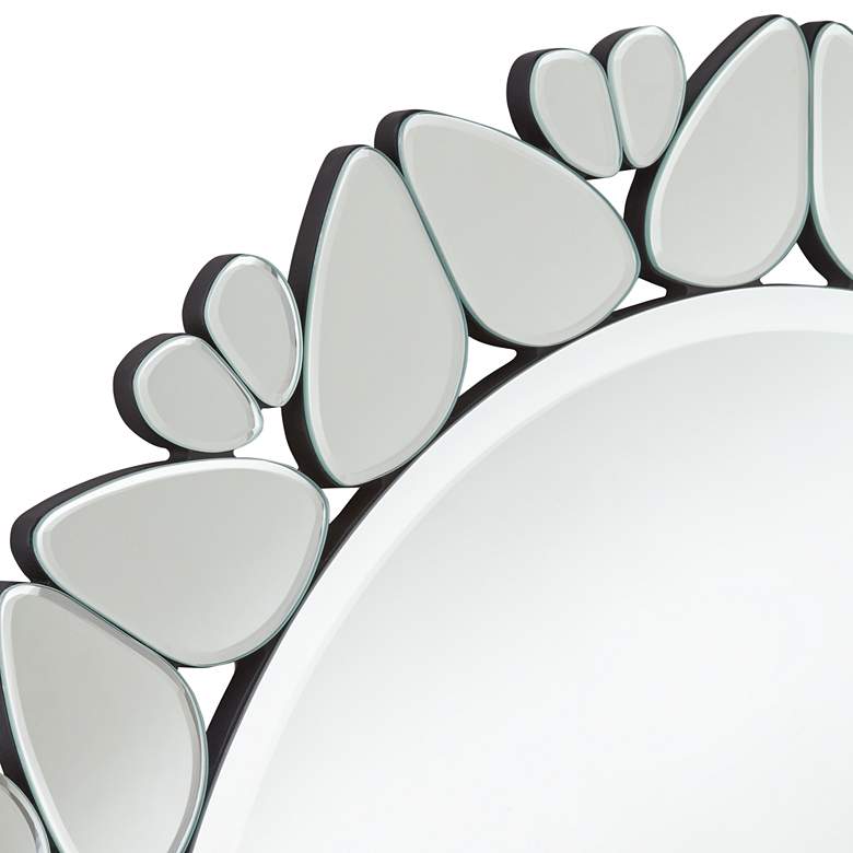 Image 3 Possini Euro Veneto Cut Glass Pattern 32" Round Wall Mirror more views