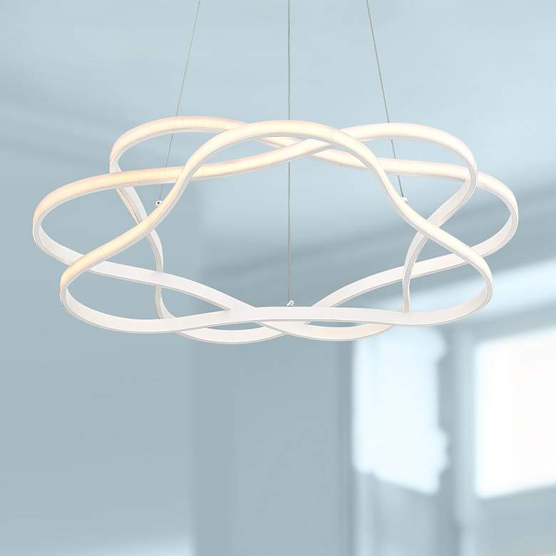 Image 1 Possini Euro Venice 24 3/4" Wide White 3-Ring LED Pendant