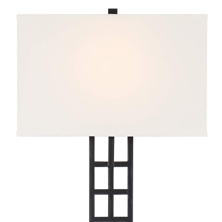 Image 4 Possini Euro Ventano 38" High Black Metal Plug-In Wall Lamp more views