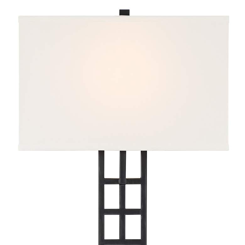 Image 4 Possini Euro Ventano 38 inch High Black Metal Plug-In Wall Lamp more views