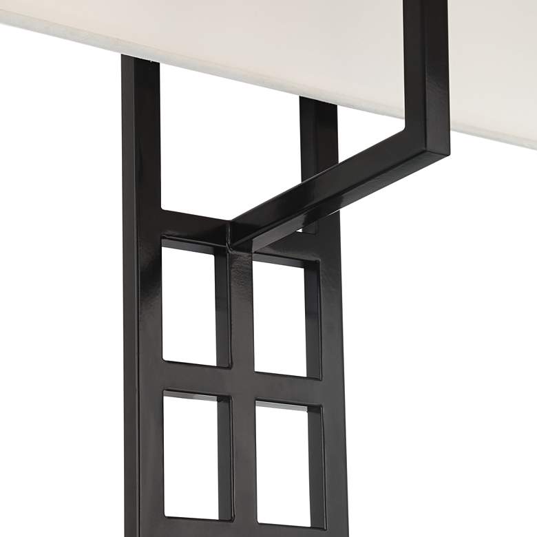 Image 5 Possini Euro Ventano 38" High Black Metal Plug-In Wall Lamp more views