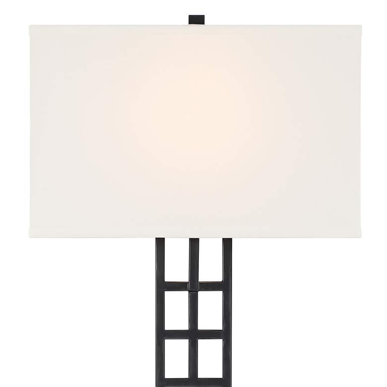 Image 3 Possini Euro Ventano 38 inch High Black Metal Plug-In Wall Lamps Set of 2 more views