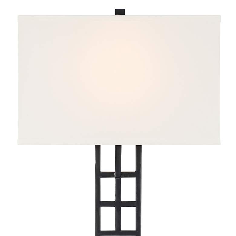 Image 3 Possini Euro Ventano 38" High Black Metal Plug-In Wall Lamps Set of 2 more views
