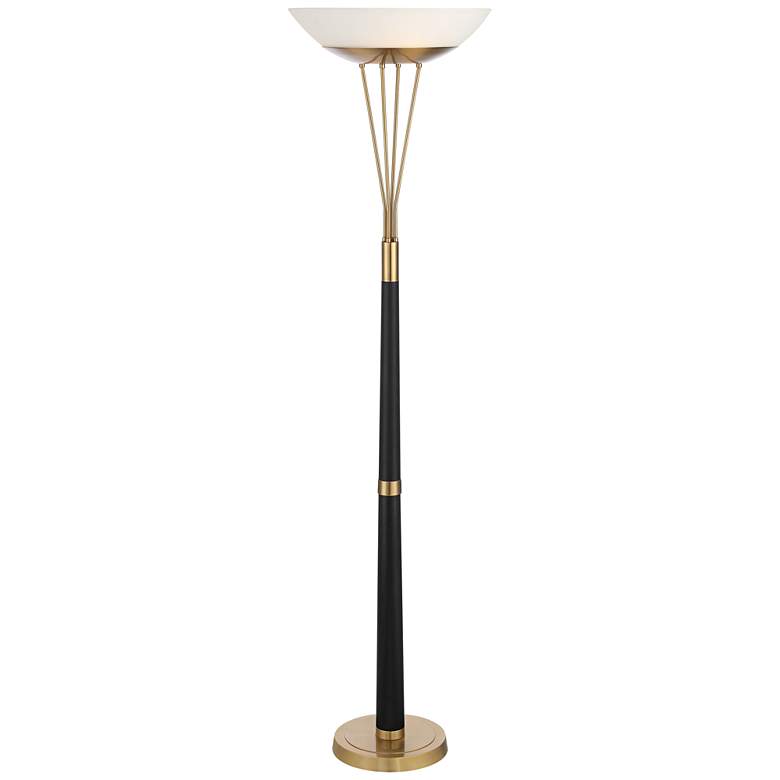 Image 2 Possini Euro Ventura 75" Brass Light Blaster Torchiere Floor Lamp