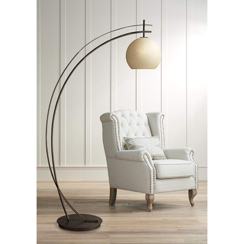 Image 1 Possini Euro Venus Oil Rubbed Bronze Arc Floor Lamp