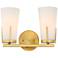 Possini Euro Vera 9 3/4" High Warm Brass 2-Light Wall Sconce