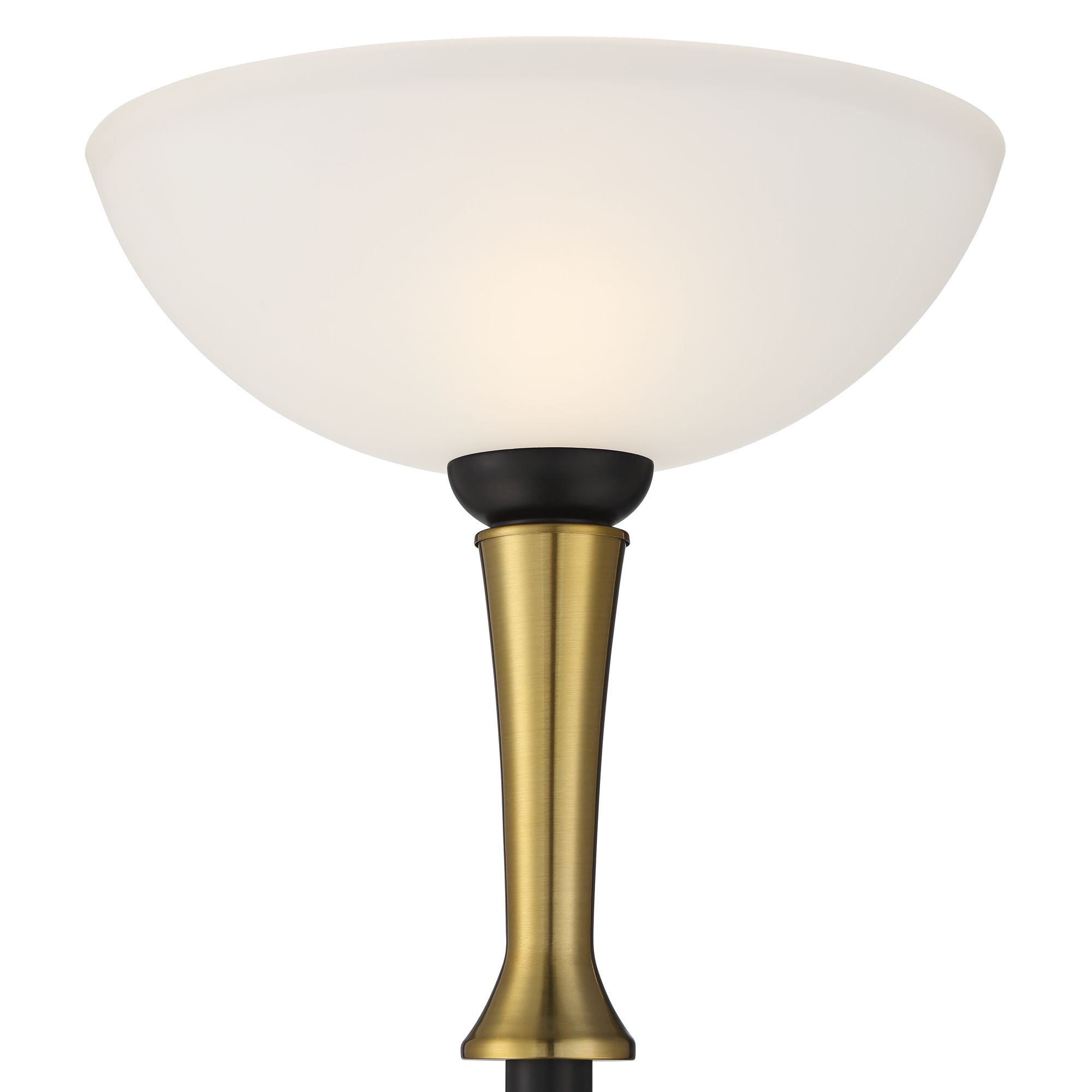 Image 2 Possini Euro Verdugo Black and Brass Torchiere Floor Lamp with Black Riser more views