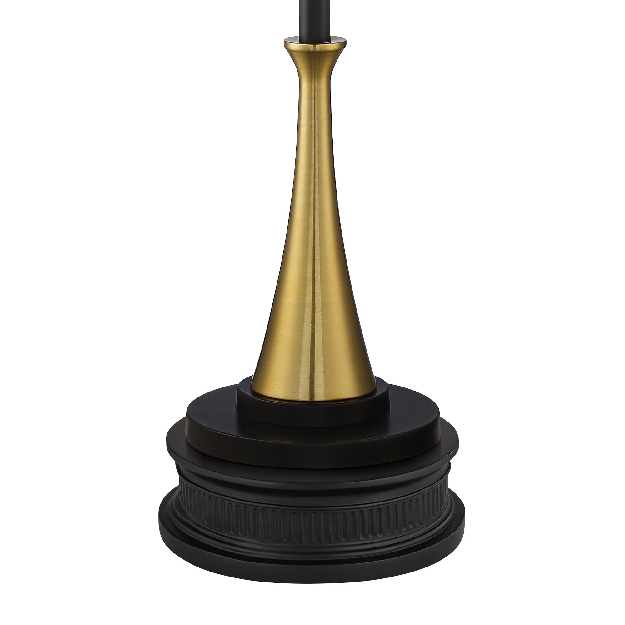 Image 4 Possini Euro Verdugo Black and Brass Torchiere Floor Lamp with Black Riser more views
