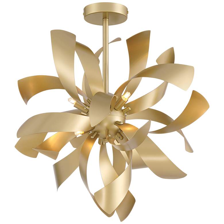 Image 2 Possini Euro Verity 22" 6-Light LED Modern Gold Twisted Ceiling Light