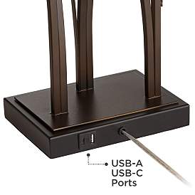 Image5 of Possini Euro Verity 29" Bronze Reed Dual USB Table Lamp more views