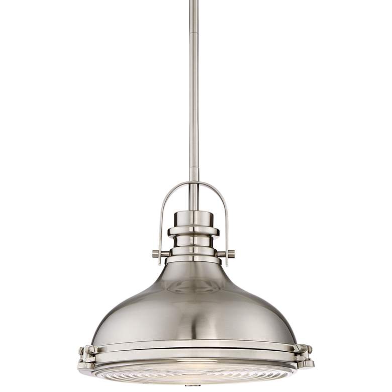 Image 3 Possini Euro Verndale 11 1/2" Brushed Nickel Industrial Mini Pendant