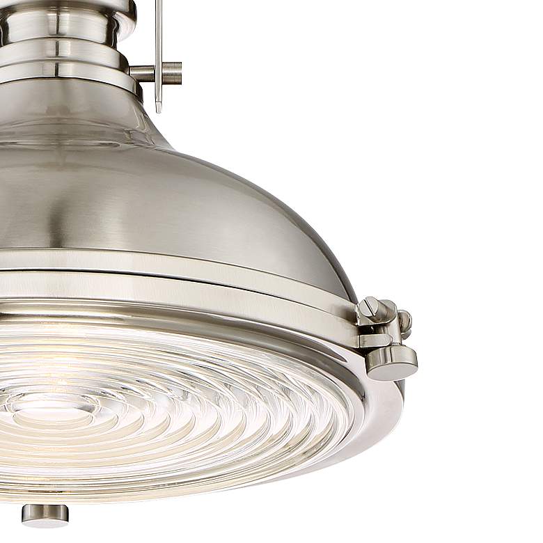 Image 4 Possini Euro Verndale 11 1/2" Brushed Nickel Industrial Mini Pendant more views
