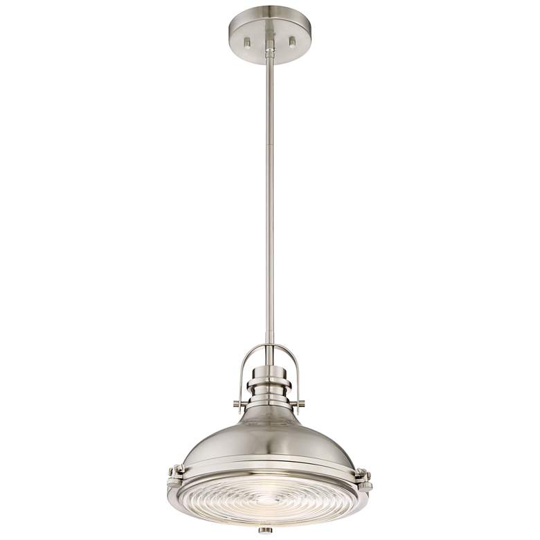 Image 6 Possini Euro Verndale 11 1/2" Brushed Nickel Industrial Mini Pendant more views