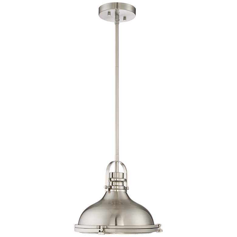 Image 7 Possini Euro Verndale 11 1/2" Brushed Nickel Industrial Mini Pendant more views
