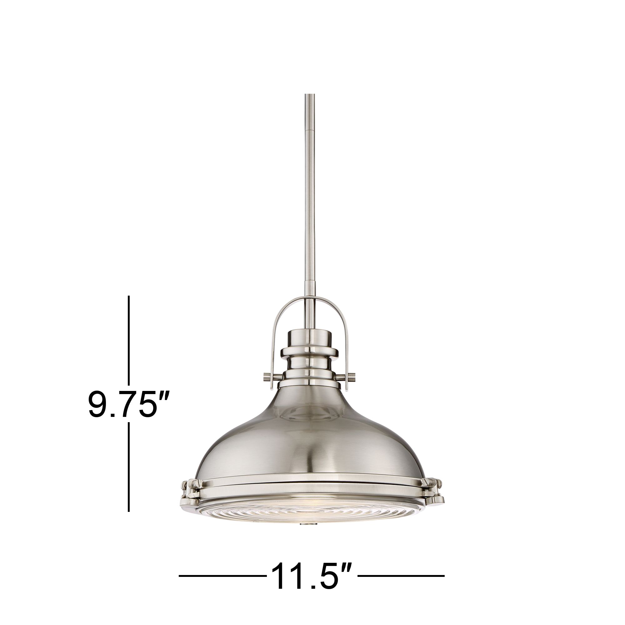 Possini Euro Verndale 11 1/2" Brushed Nickel Industrial Mini Pendant in scene