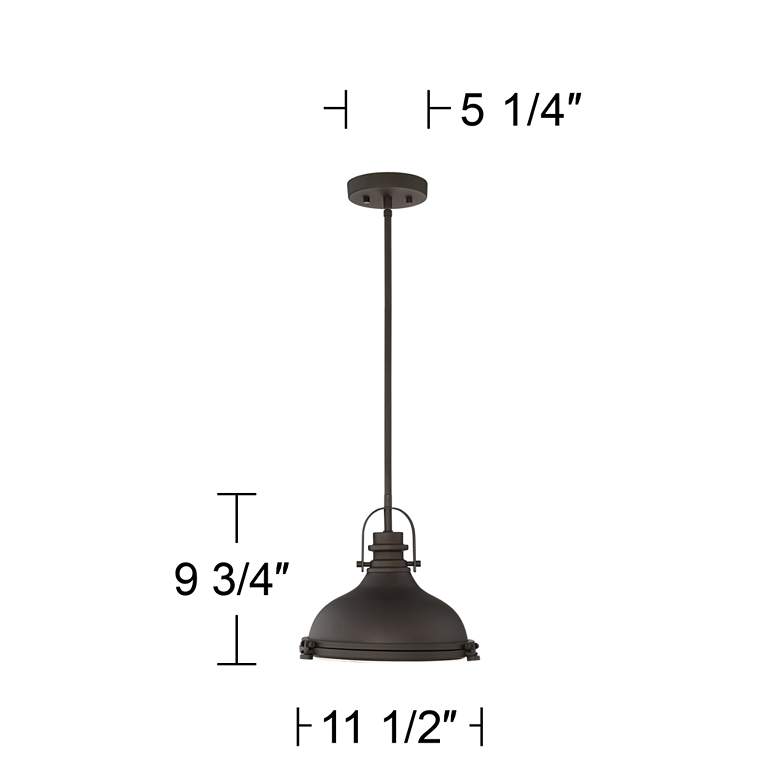 Image 7 Possini Euro Verndale 11 1/2" Wide Bronze Industrial Mini Pendant more views