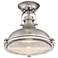 Possini Euro Verndale 11 3/4" Brushed Nickel Industrial Ceiling Light