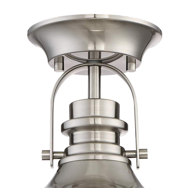 Image 4 Possini Euro Verndale 11 3/4 inch Brushed Nickel Industrial Ceiling Light more views