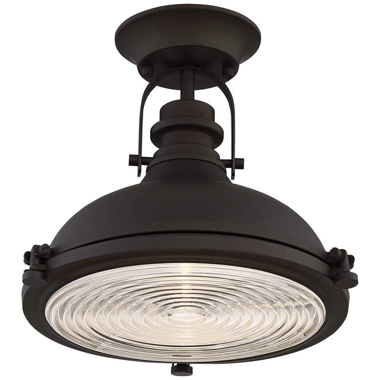 Image 2 Possini Euro Verndale 11 3/4 inch Wide Bronze Industrial Ceiling Light