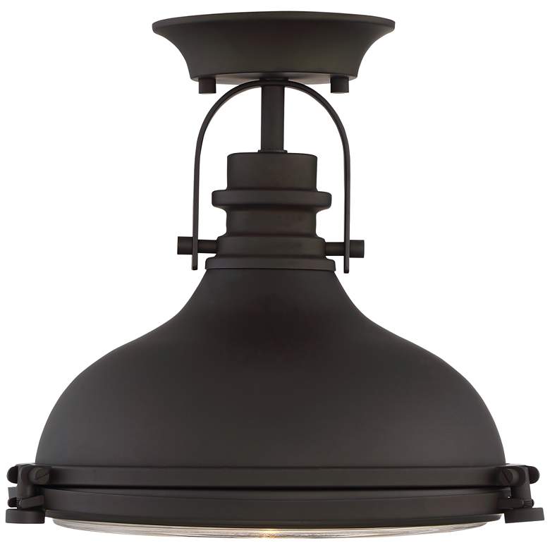 Image 4 Possini Euro Verndale 11 3/4 inch Wide Bronze Industrial Ceiling Light more views