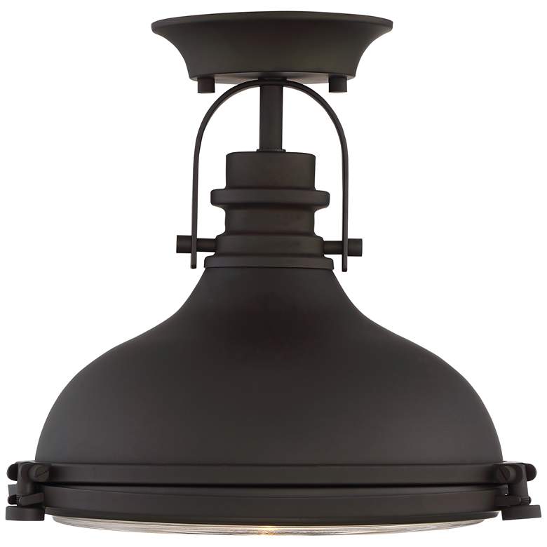 Image 4 Possini Euro Verndale 11 3/4" Wide Bronze Industrial Ceiling Light more views
