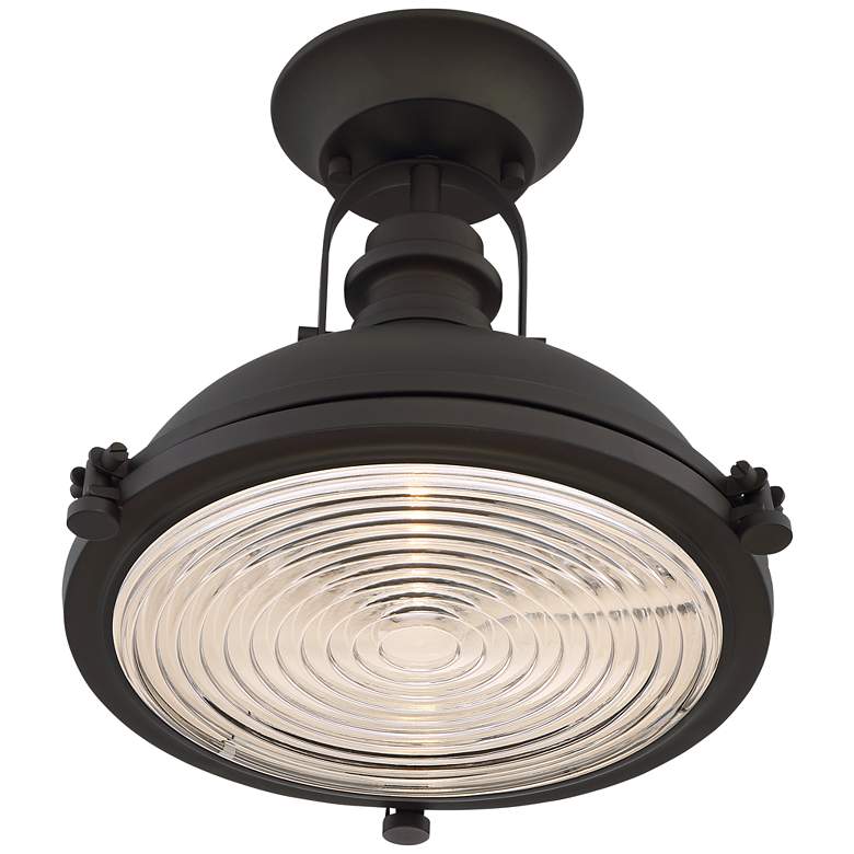 Image 6 Possini Euro Verndale 11 3/4" Wide Bronze Industrial Ceiling Light more views