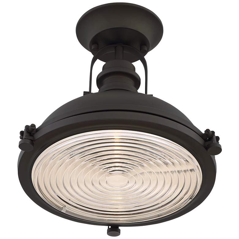 Image 6 Possini Euro Verndale 11 3/4" Wide Bronze Industrial Ceiling Light more views