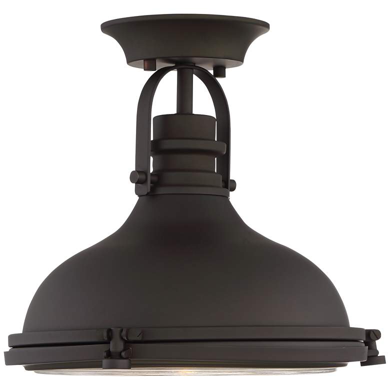 Image 7 Possini Euro Verndale 11 3/4" Wide Bronze Industrial Ceiling Light more views