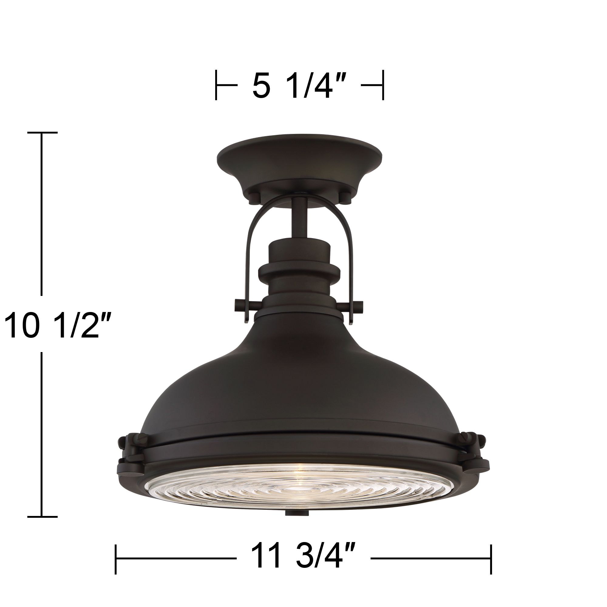 Possini Euro Verndale 11 3/4" Wide Bronze Industrial Ceiling Light