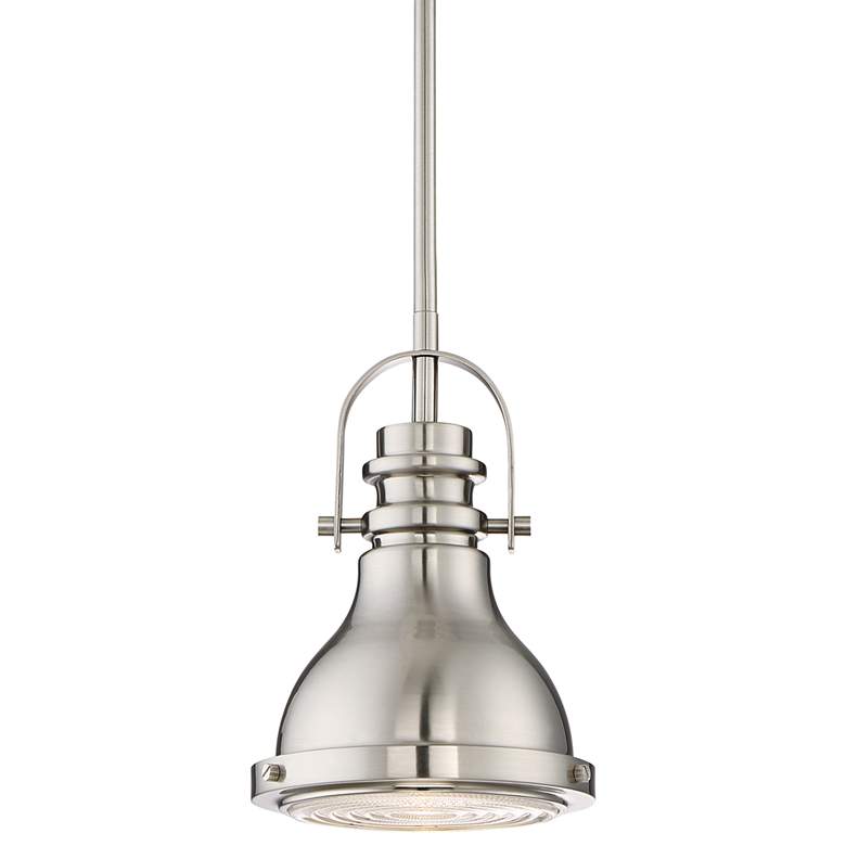 Image 2 Possini Euro Verndale 6 1/2" Brushed Nickel Industrial Mini Pendant