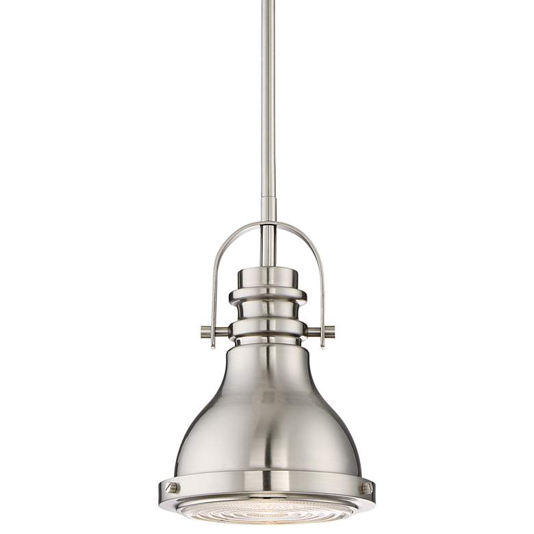 Image 2 Possini Euro Verndale 6 1/2 inch Brushed Nickel Industrial Mini Pendant