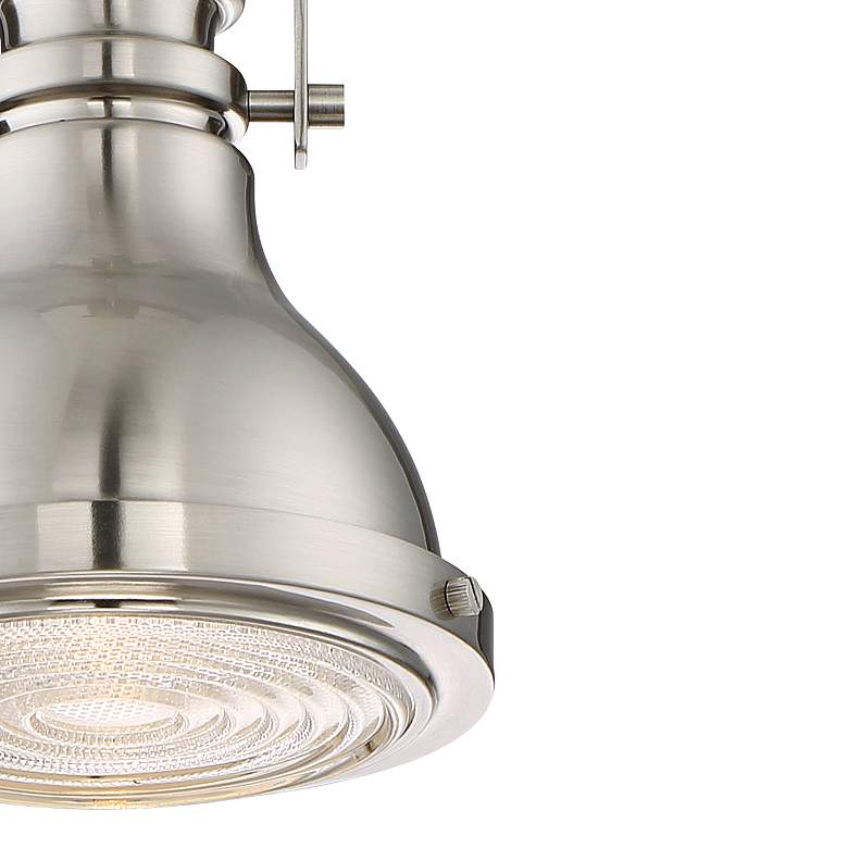 Image 3 Possini Euro Verndale 6 1/2" Brushed Nickel Industrial Mini Pendant more views