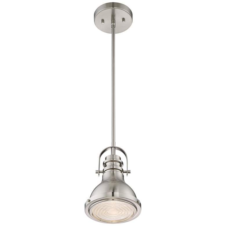 Image 5 Possini Euro Verndale 6 1/2 inch Brushed Nickel Industrial Mini Pendant more views