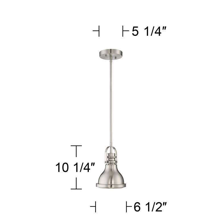 Image 7 Possini Euro Verndale 6 1/2" Brushed Nickel Industrial Mini Pendant more views