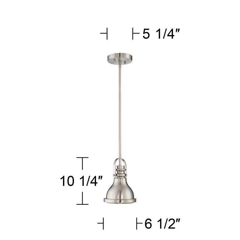 Image 7 Possini Euro Verndale 6 1/2 inch Brushed Nickel Industrial Mini Pendant more views