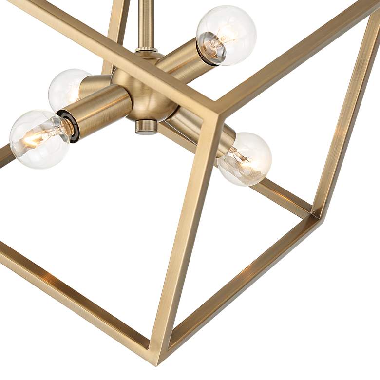 Image 3 Possini Euro Verrin 13 3/4" Wide Warm Brass Modern Cube Ceiling Light more views