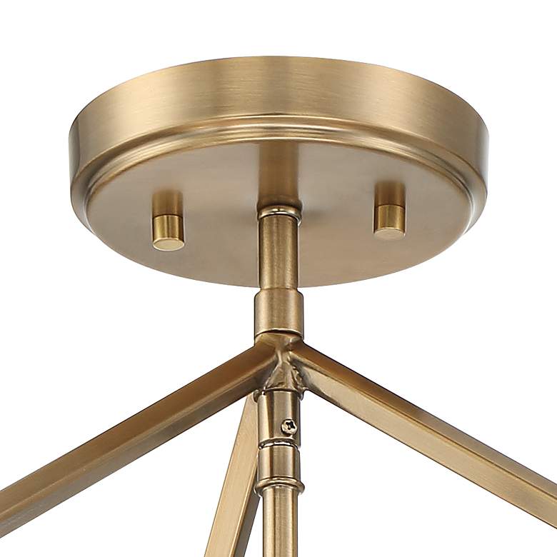 Image 4 Possini Euro Verrin 13 3/4" Wide Warm Brass Modern Cube Ceiling Light more views