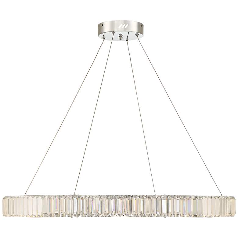 Image 6 Possini Euro Vesta 35 1/2" Wide Chrome LED Ring Pendant Chandelier more views