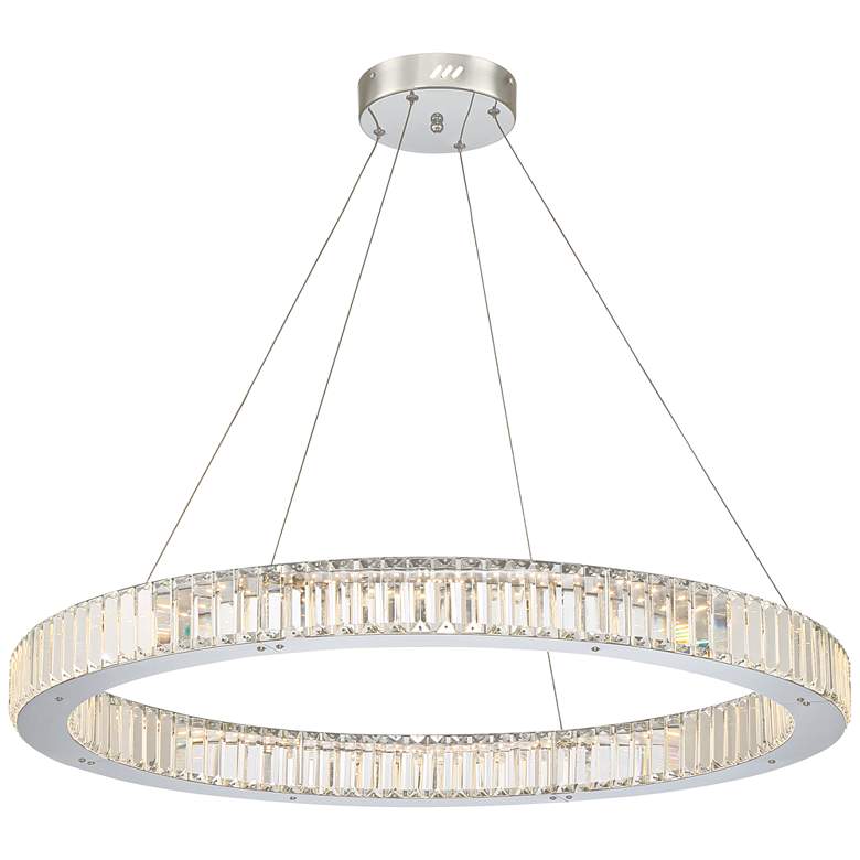Image 7 Possini Euro Vesta 35 1/2" Wide Chrome LED Ring Pendant Chandelier more views