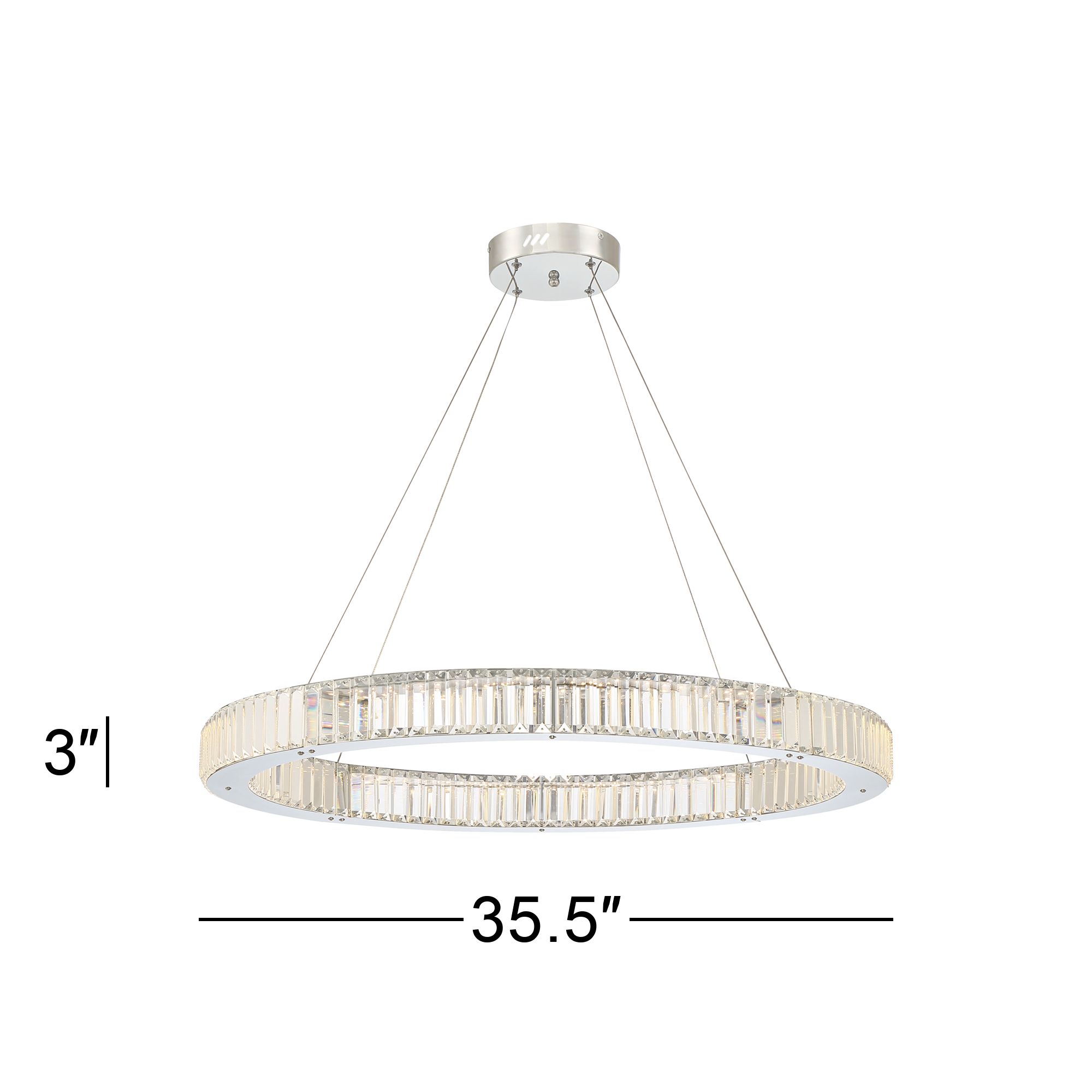Possini Euro Vesta 35 1/2" Wide Chrome LED Ring Pendant Chandelier in scene