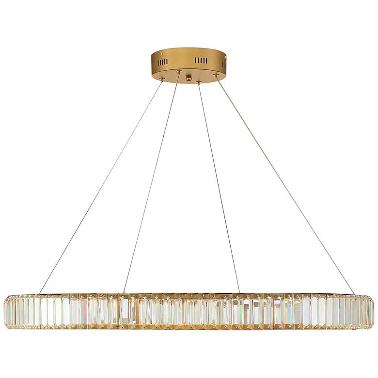 Image 6 Possini Euro Vesta 35 1/2 inch Wide Gold Crystal LED Pendant Chandelier more views