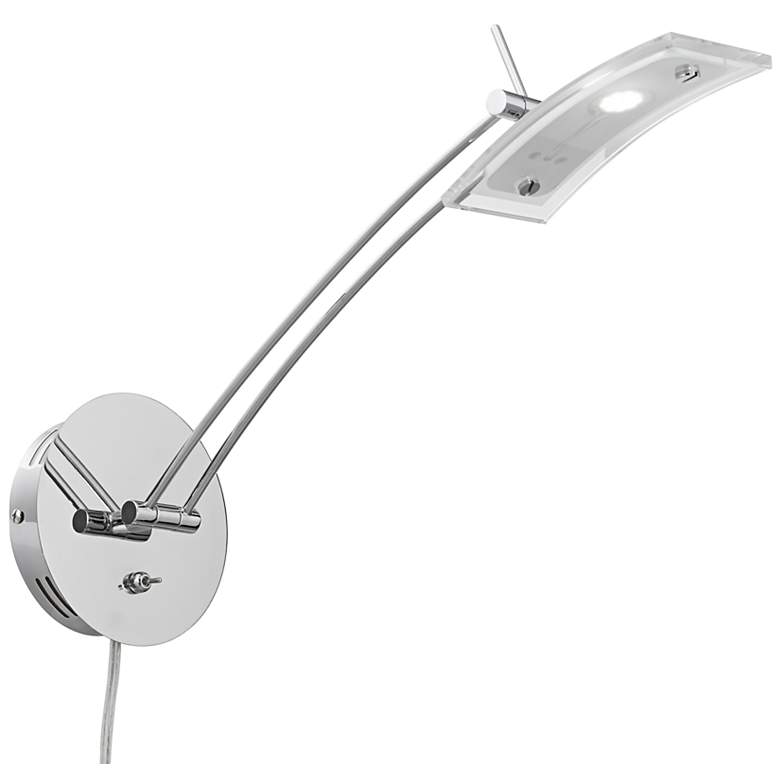 Image 1 Possini Euro Vicina LED Glass Chrome Swing Arm Wall Lamp