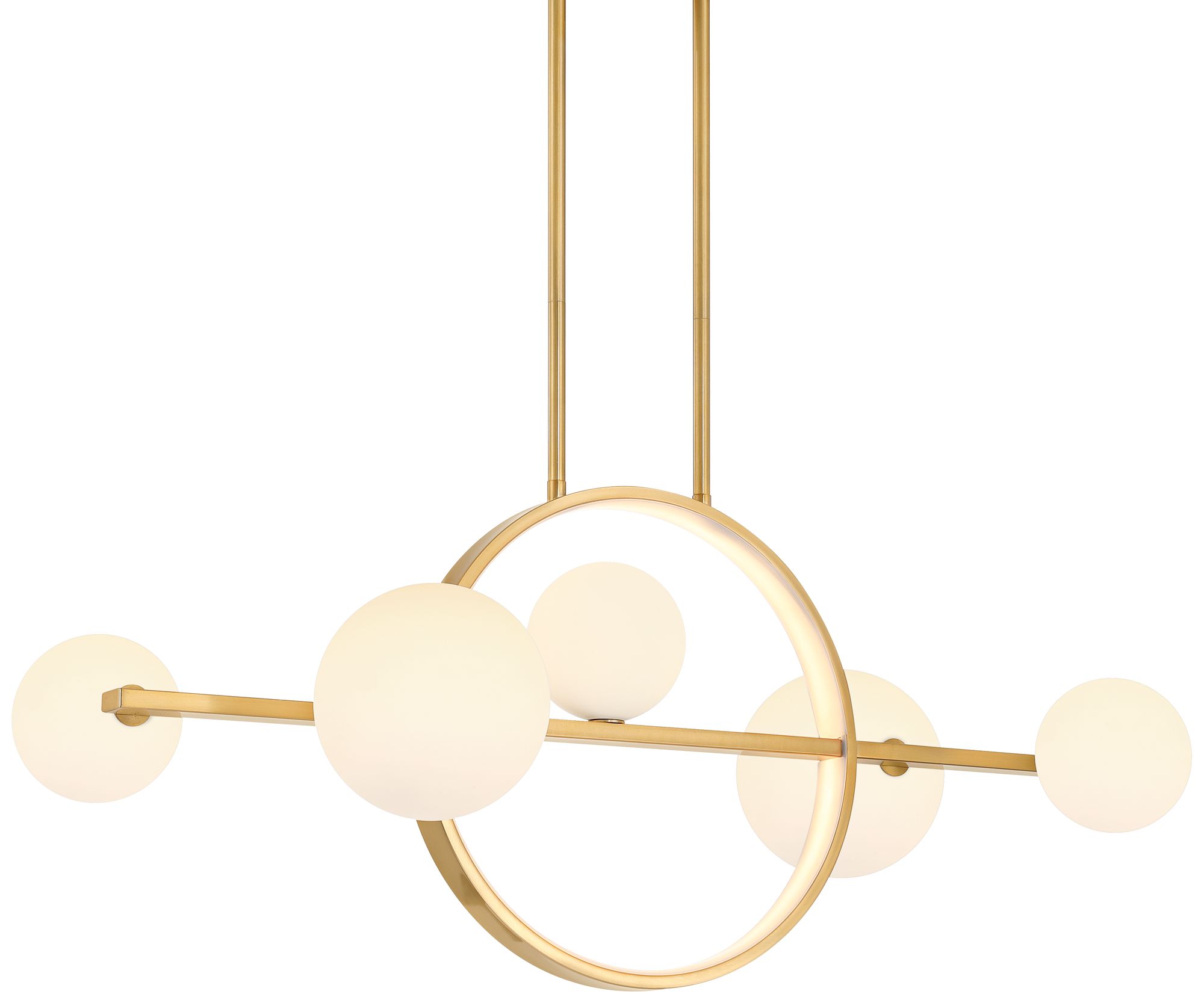Image 2 Possini Euro Villani 38 1/2"W Soft Gold Linear 5-Light LED Chandelier