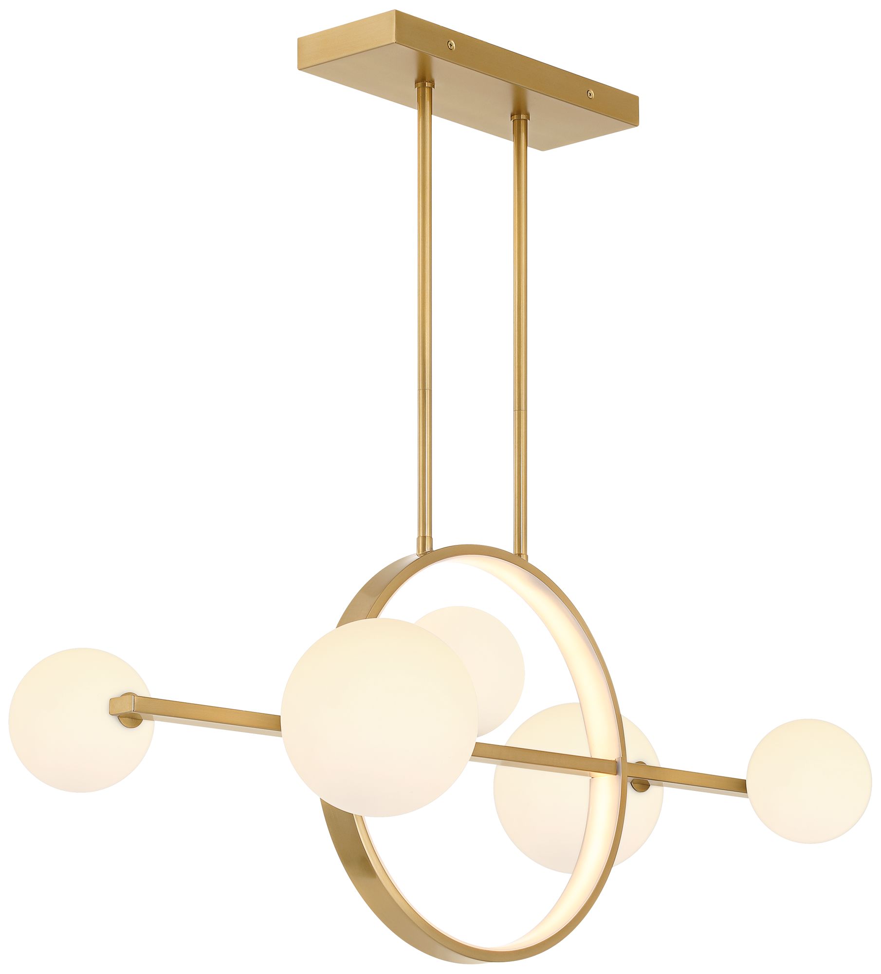 Possini Euro Villani 38 1/2"W Soft Gold Linear 5-Light LED Chandelier