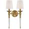 Possini Euro Vincenzo 20 1/2" High Antique Brass and Clear Wall Lamp
