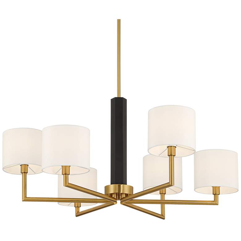 Image 2 Possini Euro Virginia 32" Wide Gold and Matte Black 6-Light Chandelier