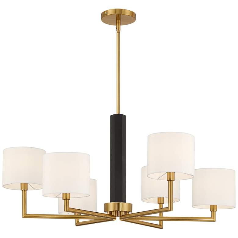 Image 6 Possini Euro Virginia 32" Wide Gold and Matte Black 6-Light Chandelier more views
